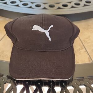 Puma Black Hat with White Emblem Size S/M